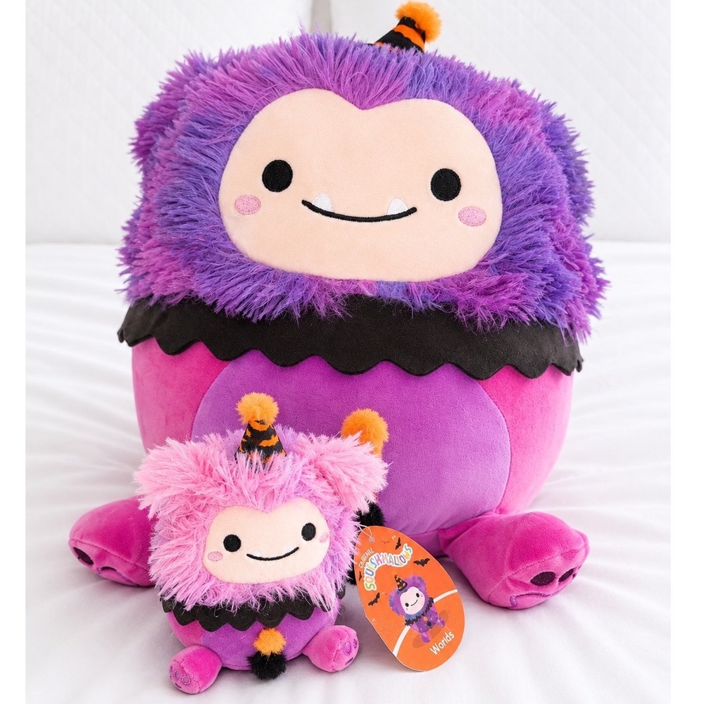 Squishmallows Halloween Woxie Clown‎ Bigfoot Plush Set NWT